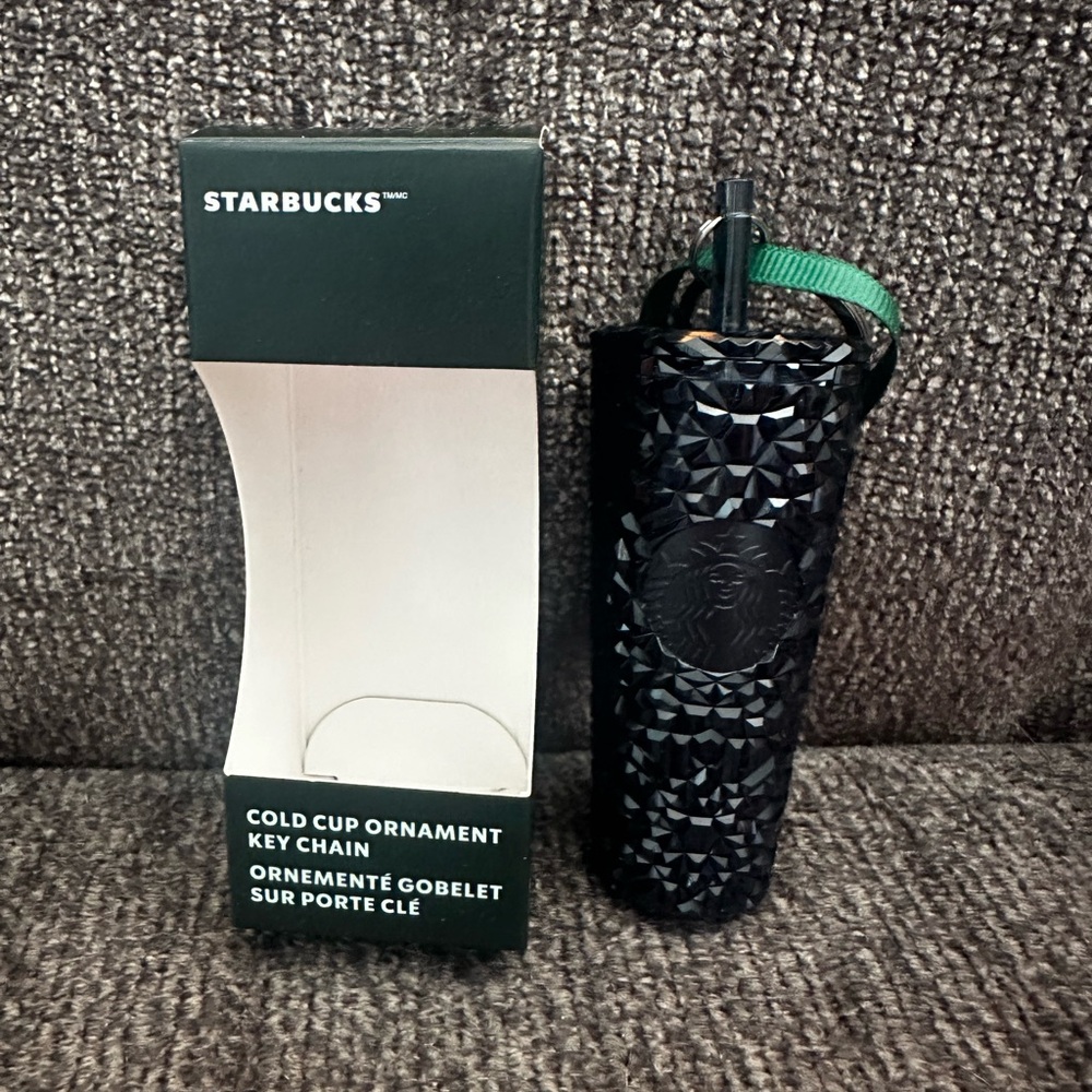 Starbucks 2024 Cold Cup Ornament Key Chain Venti Sparkly Black One Size New - Picture 3 of 11